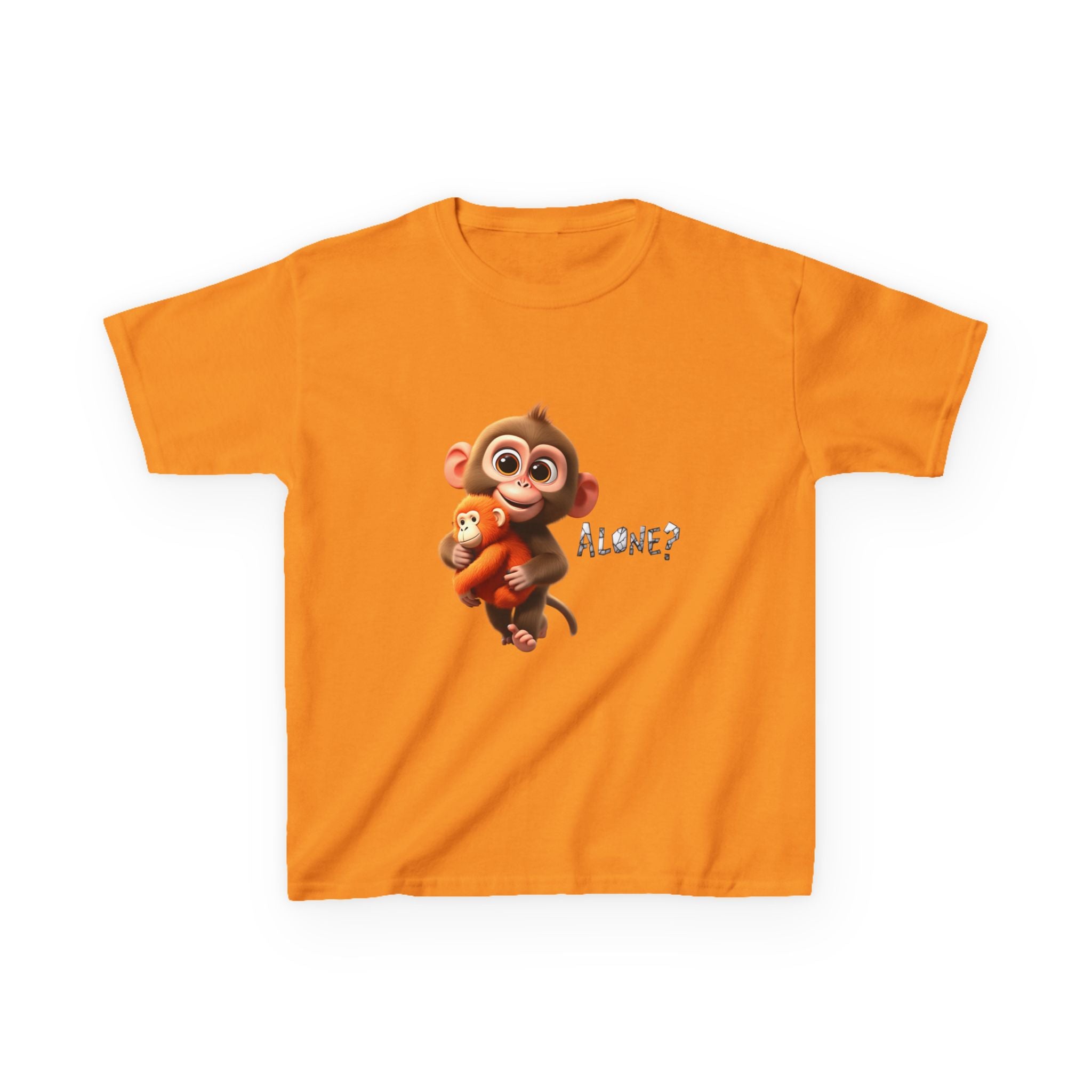 Cute 3D Macaque Monkey Kids Cotton T-Shirt – Funny Animal Graphic Tee for Boys & Girls | Trendy Kids Casual Wear | Kids Heavy Cotton™ Tee
