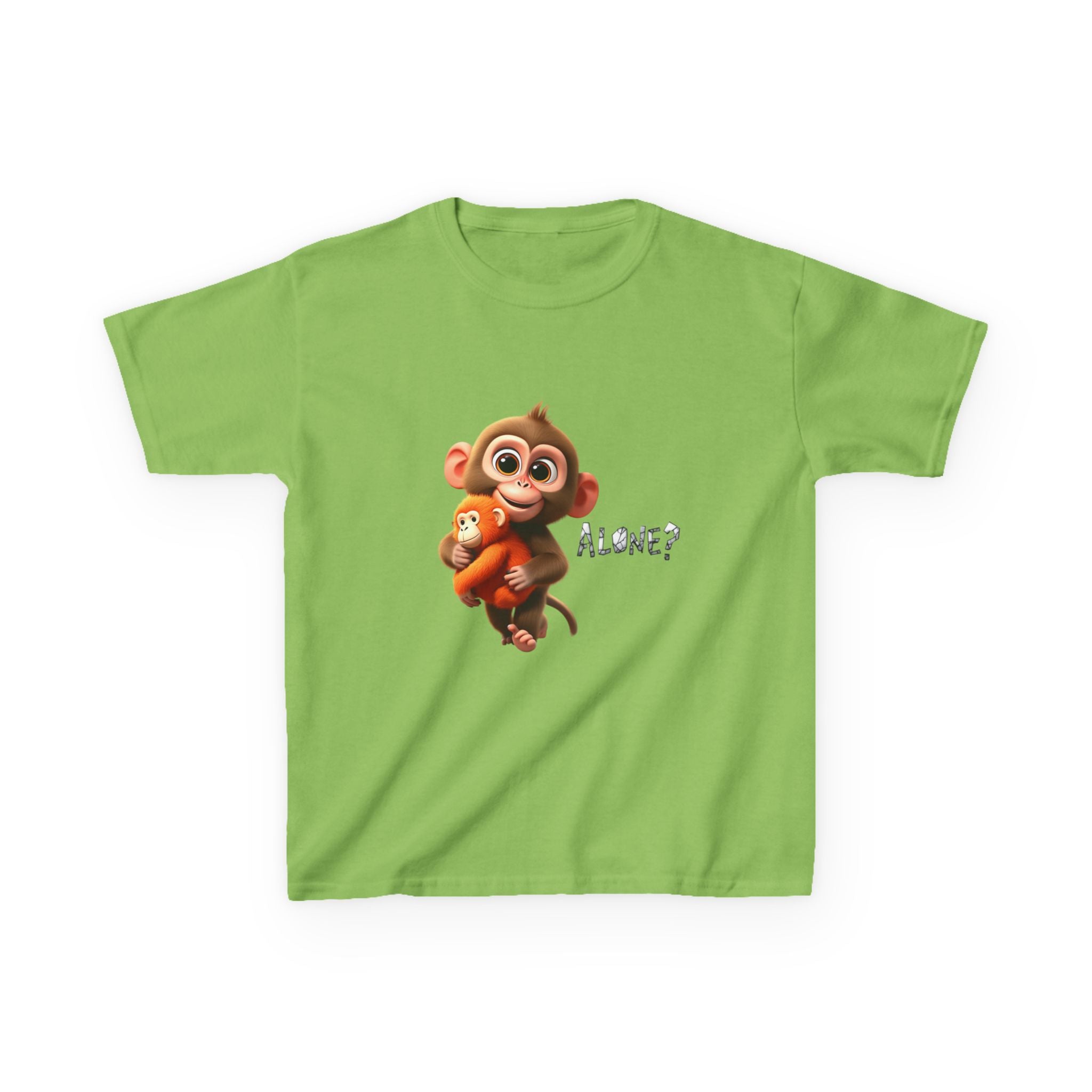 Cute 3D Macaque Monkey Kids Cotton T-Shirt – Funny Animal Graphic Tee for Boys & Girls | Trendy Kids Casual Wear | Kids Heavy Cotton™ Tee
