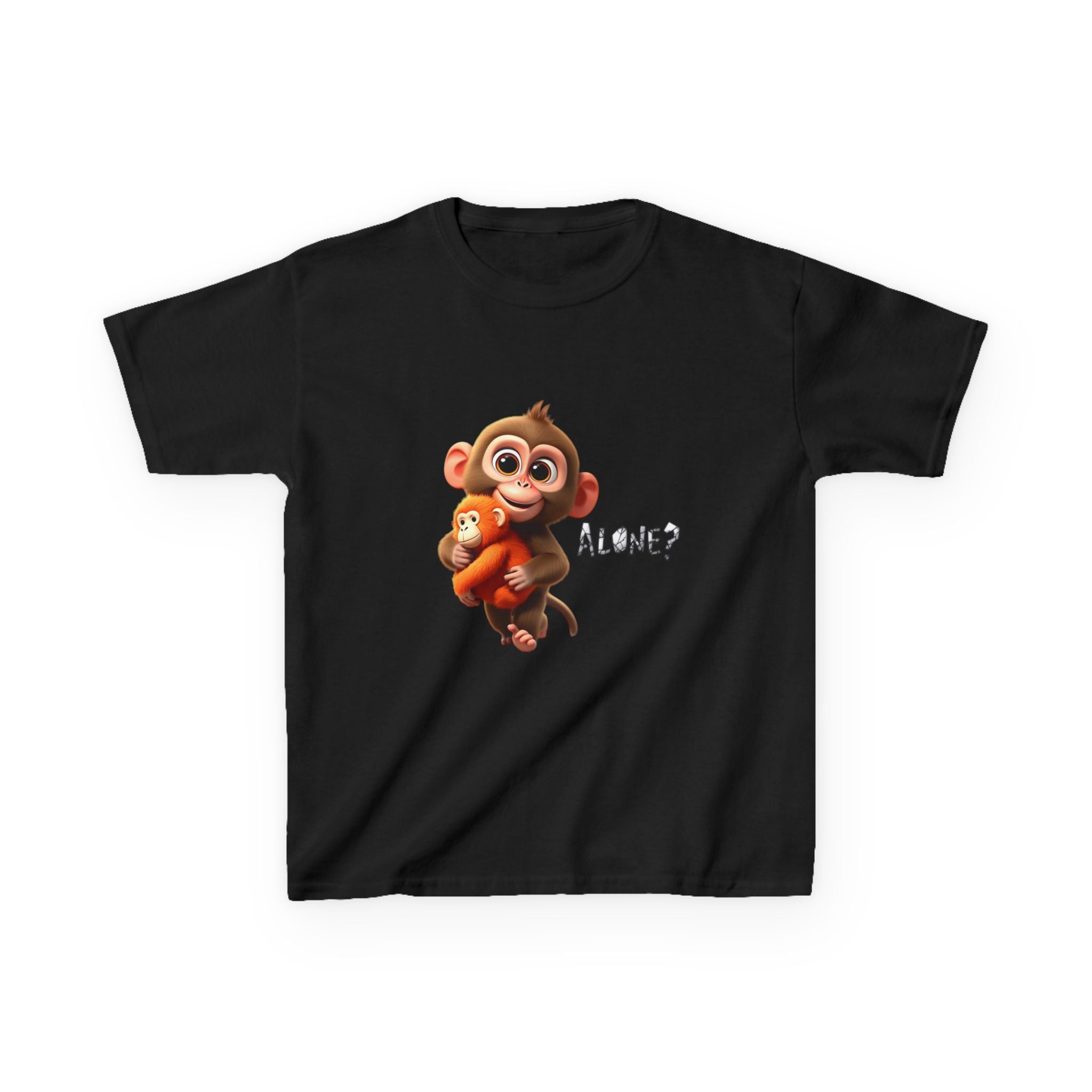 Cute 3D Macaque Monkey Kids Cotton T-Shirt – Funny Animal Graphic Tee for Boys & Girls | Trendy Kids Casual Wear | Kids Heavy Cotton™ Tee