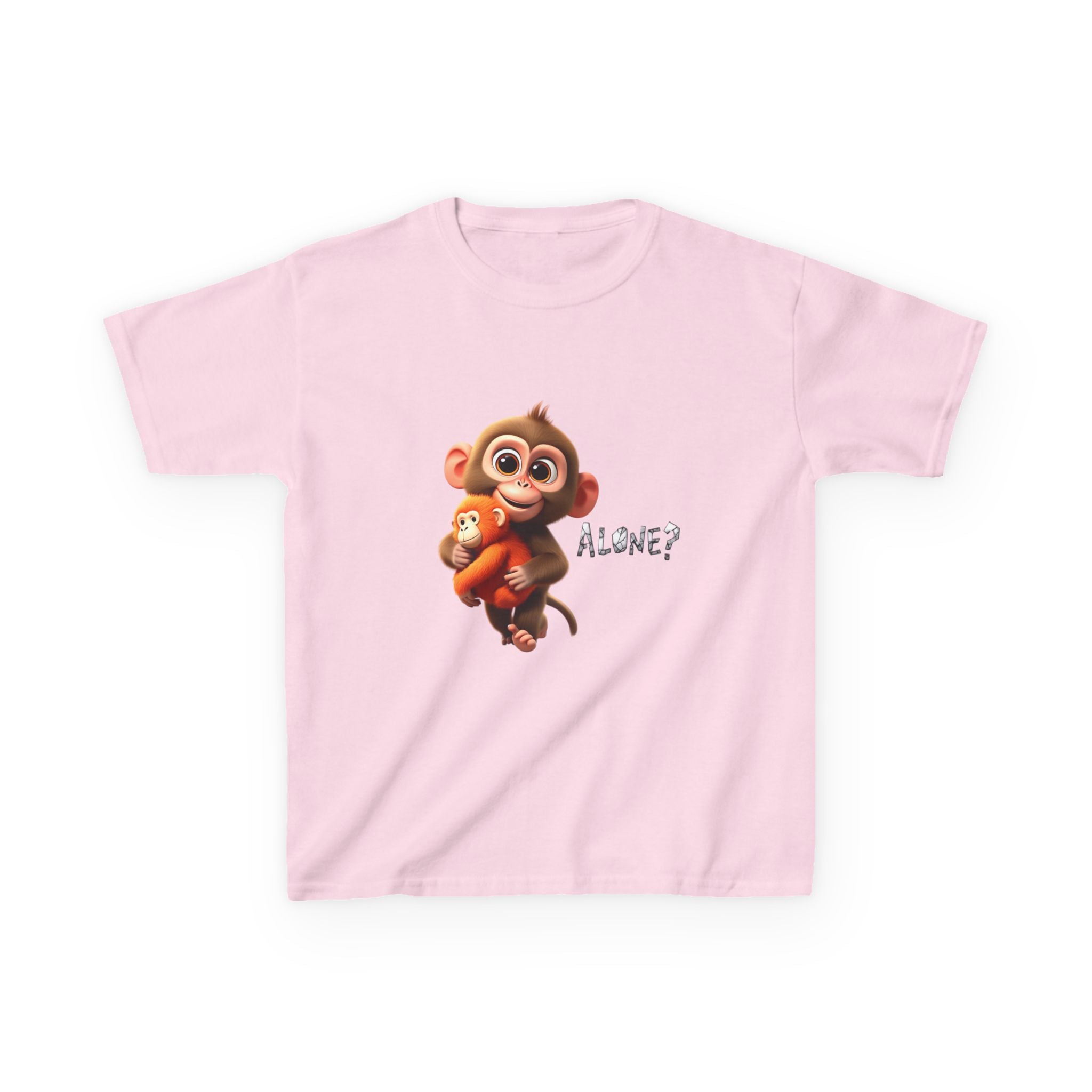 Cute 3D Macaque Monkey Kids Cotton T-Shirt – Funny Animal Graphic Tee for Boys & Girls | Trendy Kids Casual Wear | Kids Heavy Cotton™ Tee