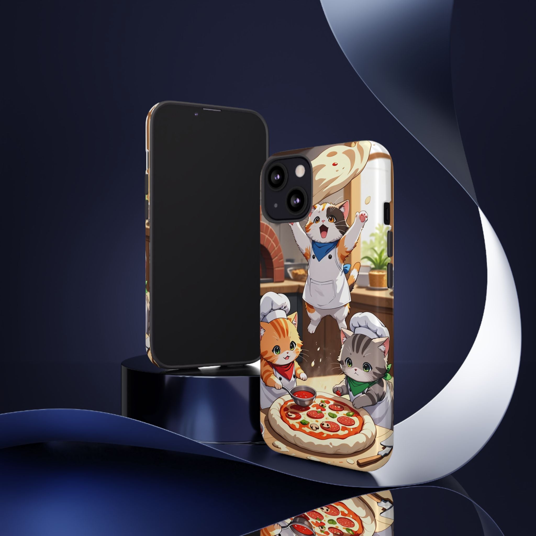 Anime Kitten Pizza Chef Phone Case - Cute Cat Art Cover for iPhone, Samsung, Pixel | Tough Cases