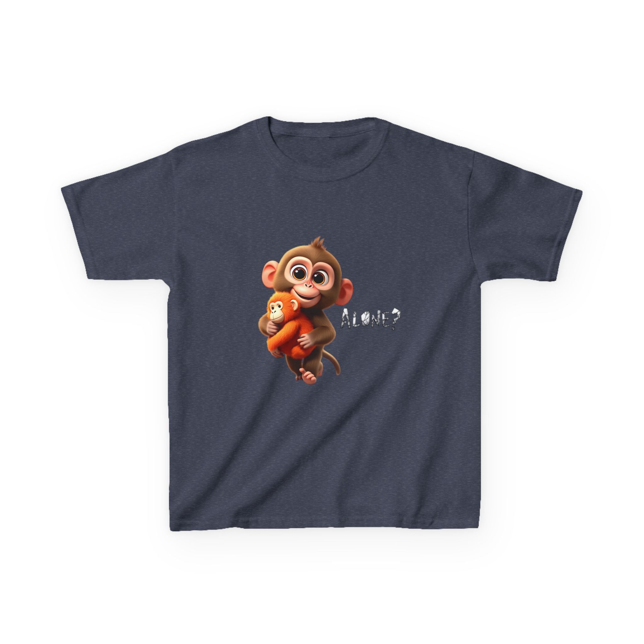 Cute 3D Macaque Monkey Kids Cotton T-Shirt – Funny Animal Graphic Tee for Boys & Girls | Trendy Kids Casual Wear | Kids Heavy Cotton™ Tee