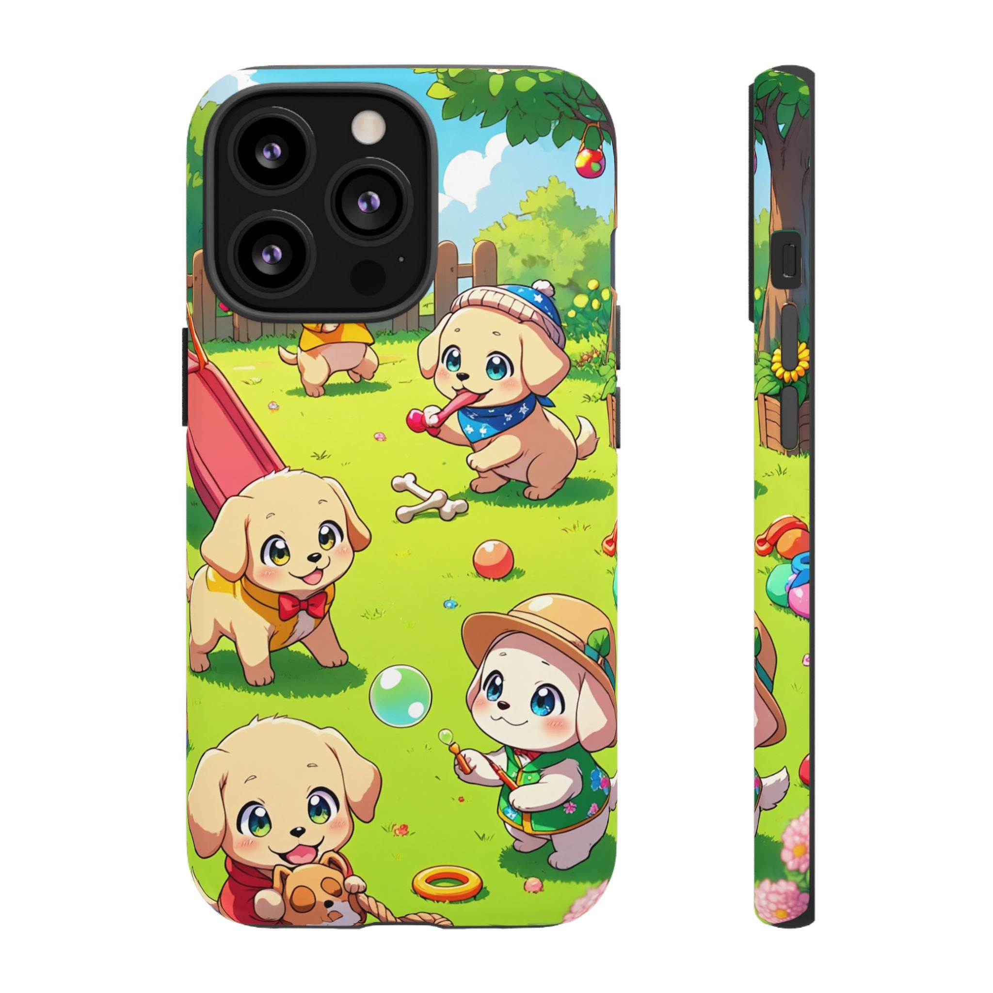 "The Puppy Party" Tough Case – Cute Anime Dogs in Outfits | Aesthetic Labrador Puppy Design for iPhone, Samsung, Pixel phones