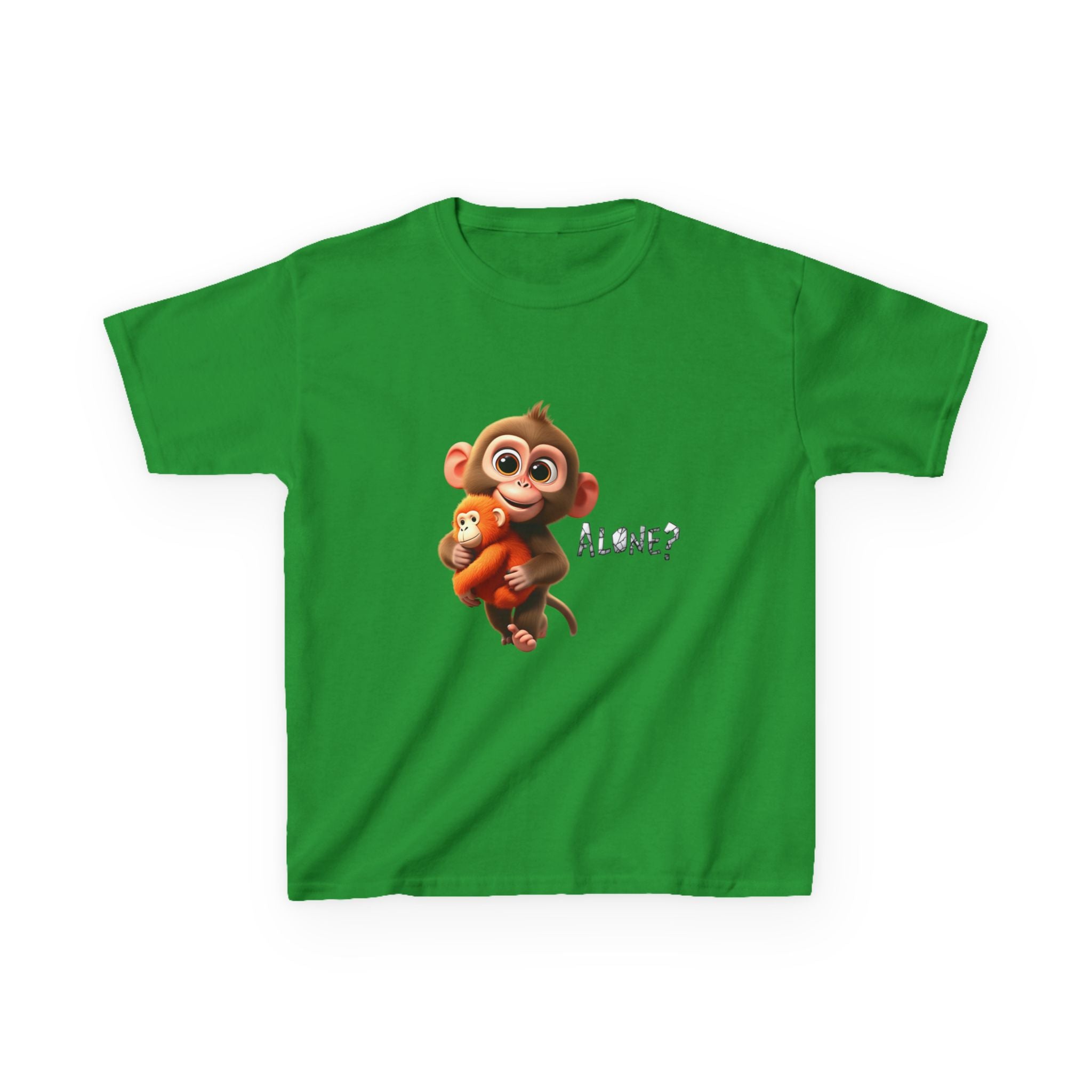 Cute 3D Macaque Monkey Kids Cotton T-Shirt – Funny Animal Graphic Tee for Boys & Girls | Trendy Kids Casual Wear | Kids Heavy Cotton™ Tee