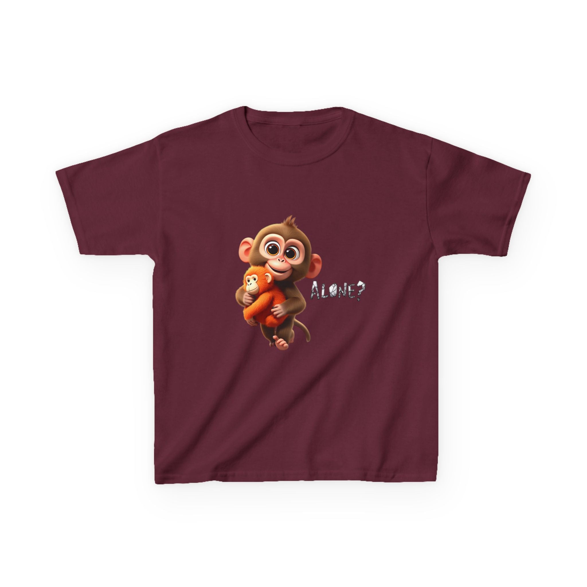 Cute 3D Macaque Monkey Kids Cotton T-Shirt – Funny Animal Graphic Tee for Boys & Girls | Trendy Kids Casual Wear | Kids Heavy Cotton™ Tee