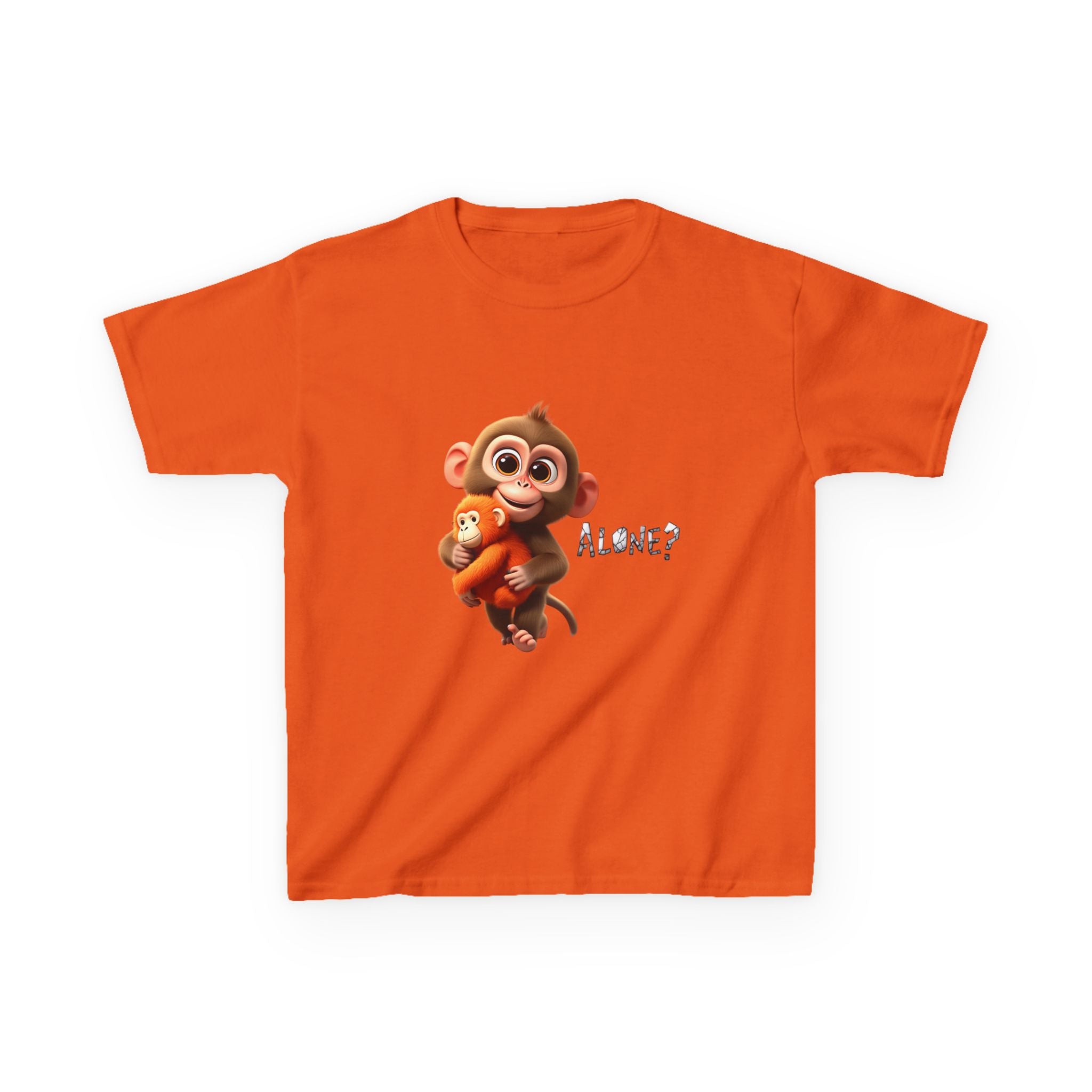 Cute 3D Macaque Monkey Kids Cotton T-Shirt – Funny Animal Graphic Tee for Boys & Girls | Trendy Kids Casual Wear | Kids Heavy Cotton™ Tee