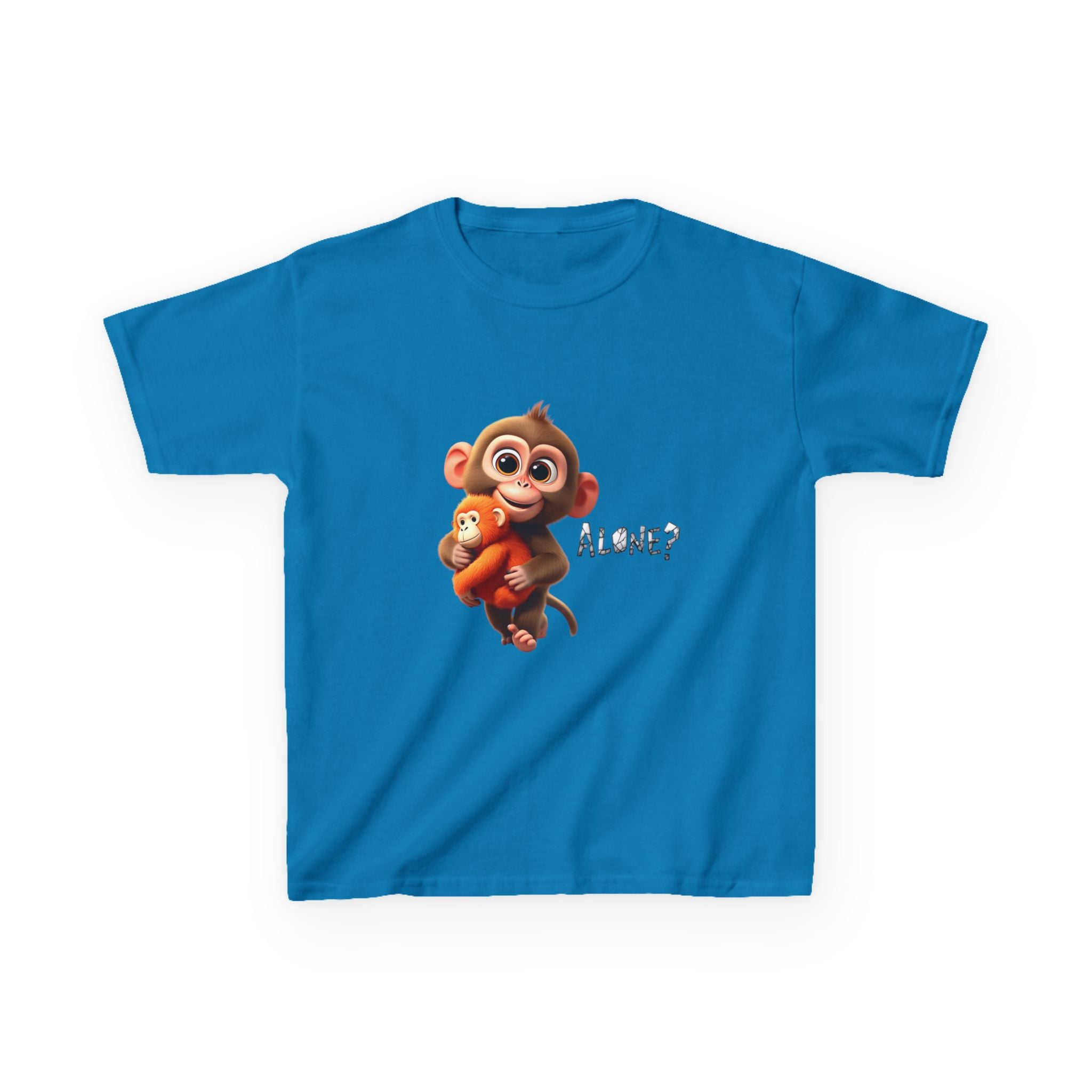 Cute 3D Macaque Monkey Kids Cotton T-Shirt – Funny Animal Graphic Tee for Boys & Girls | Trendy Kids Casual Wear | Kids Heavy Cotton™ Tee