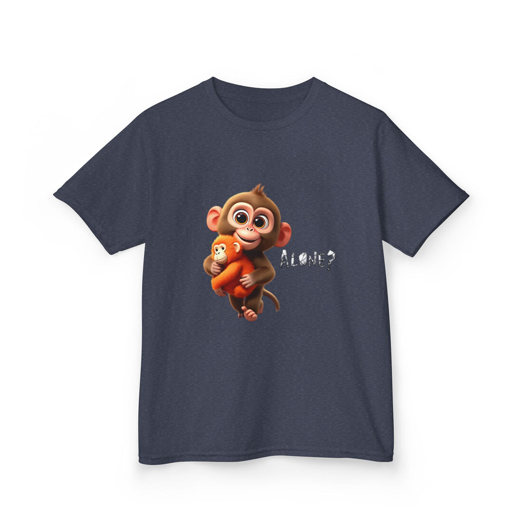 Cute 3D Macaque Monkey Kids Cotton T-Shirt – Funny Animal Graphic Tee for Boys & Girls | Trendy Kids Casual Wear | Kids Heavy Cotton™ Tee
