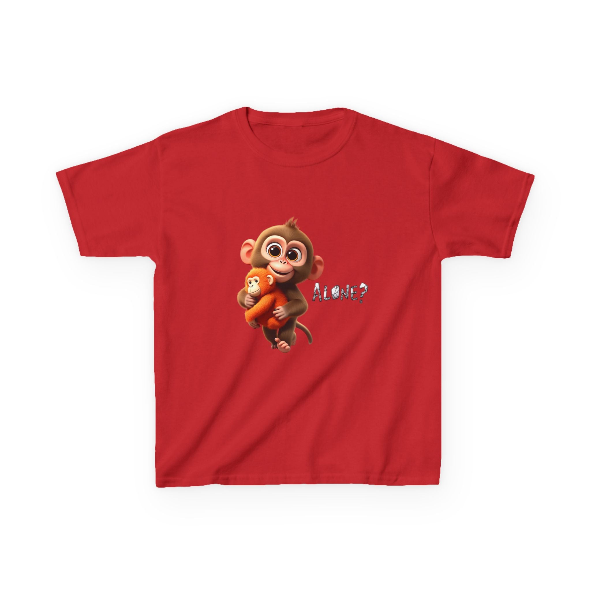 Cute 3D Macaque Monkey Kids Cotton T-Shirt – Funny Animal Graphic Tee for Boys & Girls | Trendy Kids Casual Wear | Kids Heavy Cotton™ Tee