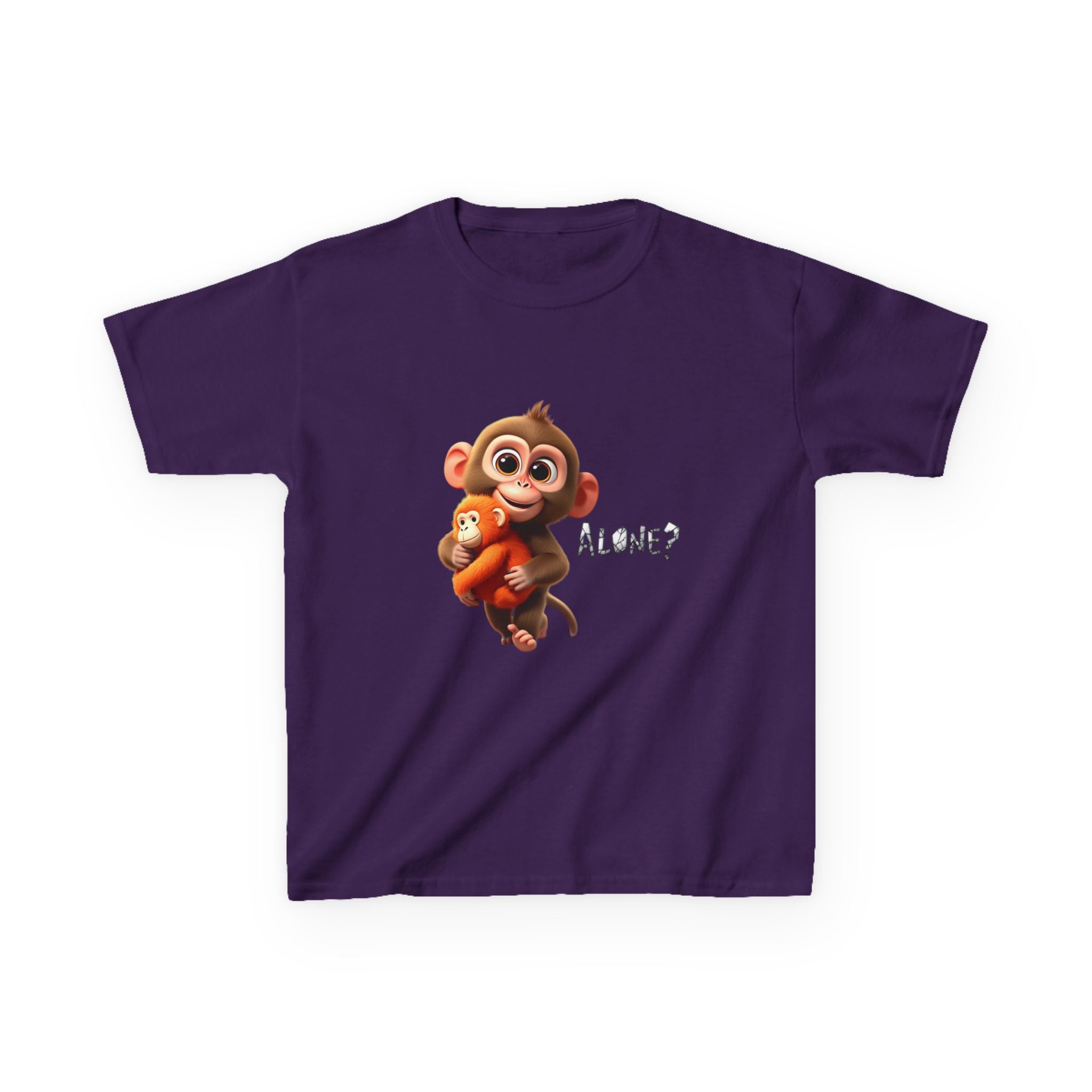 Cute 3D Macaque Monkey Kids Cotton T-Shirt – Funny Animal Graphic Tee for Boys & Girls | Trendy Kids Casual Wear | Kids Heavy Cotton™ Tee