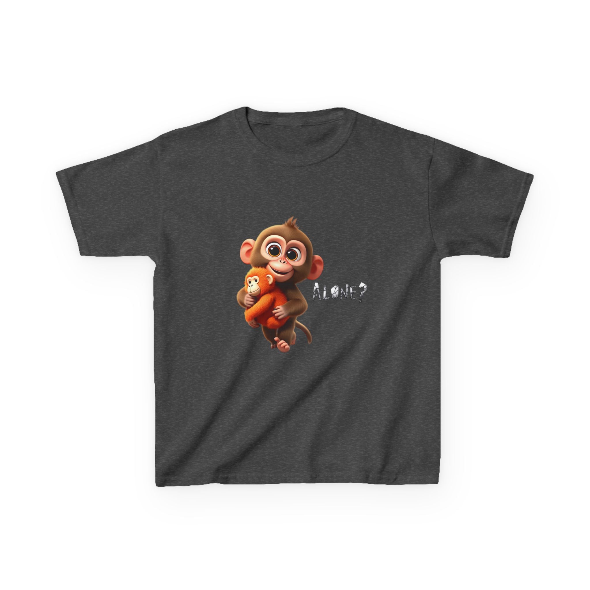 Cute 3D Macaque Monkey Kids Cotton T-Shirt – Funny Animal Graphic Tee for Boys & Girls | Trendy Kids Casual Wear | Kids Heavy Cotton™ Tee