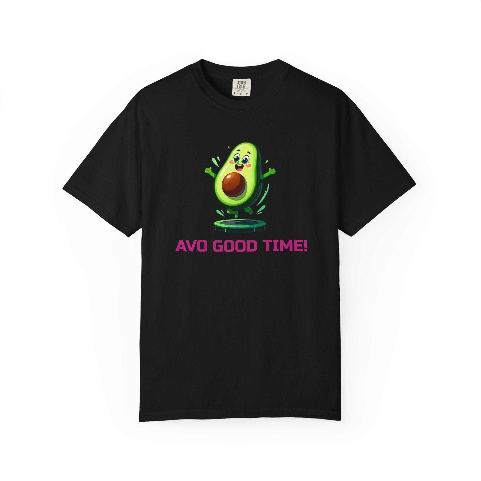 Avo Good Time! 🥑 Unisex Garment-Dyed T-Shirt | Cute Bouncing Avocado Cartoon Tee