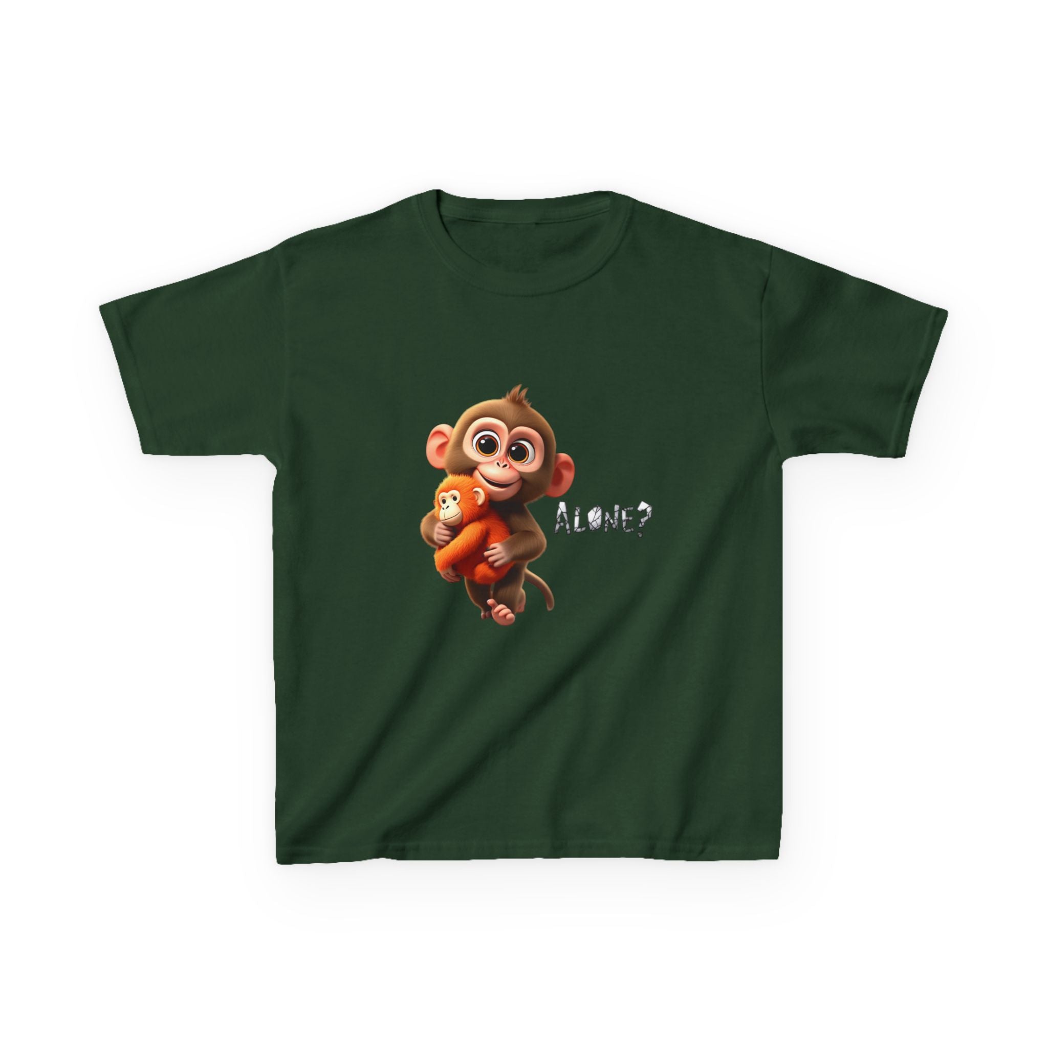 Cute 3D Macaque Monkey Kids Cotton T-Shirt – Funny Animal Graphic Tee for Boys & Girls | Trendy Kids Casual Wear | Kids Heavy Cotton™ Tee