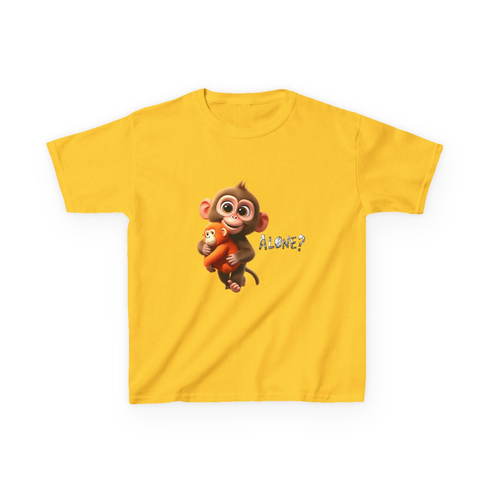 Cute 3D Macaque Monkey Kids Cotton T-Shirt – Funny Animal Graphic Tee for Boys & Girls | Trendy Kids Casual Wear | Kids Heavy Cotton™ Tee
