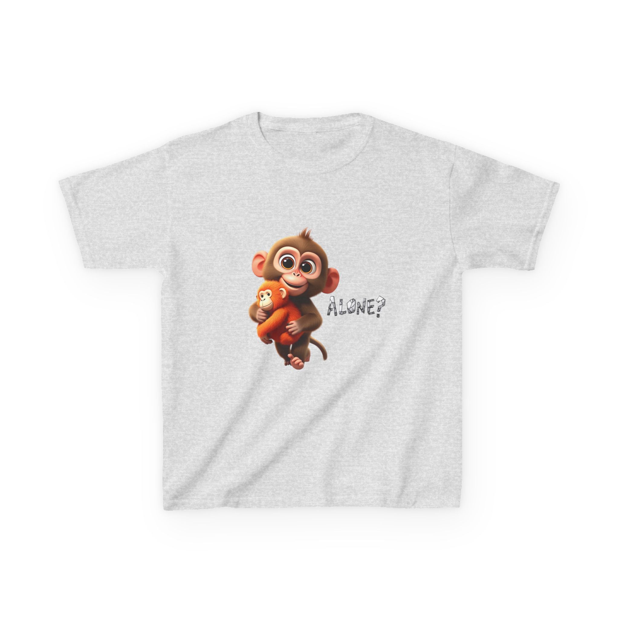 Cute 3D Macaque Monkey Kids Cotton T-Shirt – Funny Animal Graphic Tee for Boys & Girls | Trendy Kids Casual Wear | Kids Heavy Cotton™ Tee