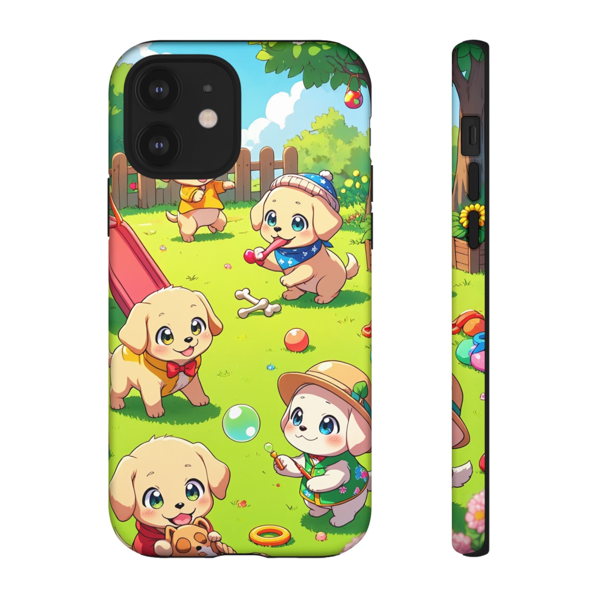 "The Puppy Party" Tough Case – Cute Anime Dogs in Outfits | Aesthetic Labrador Puppy Design for iPhone, Samsung, Pixel phones