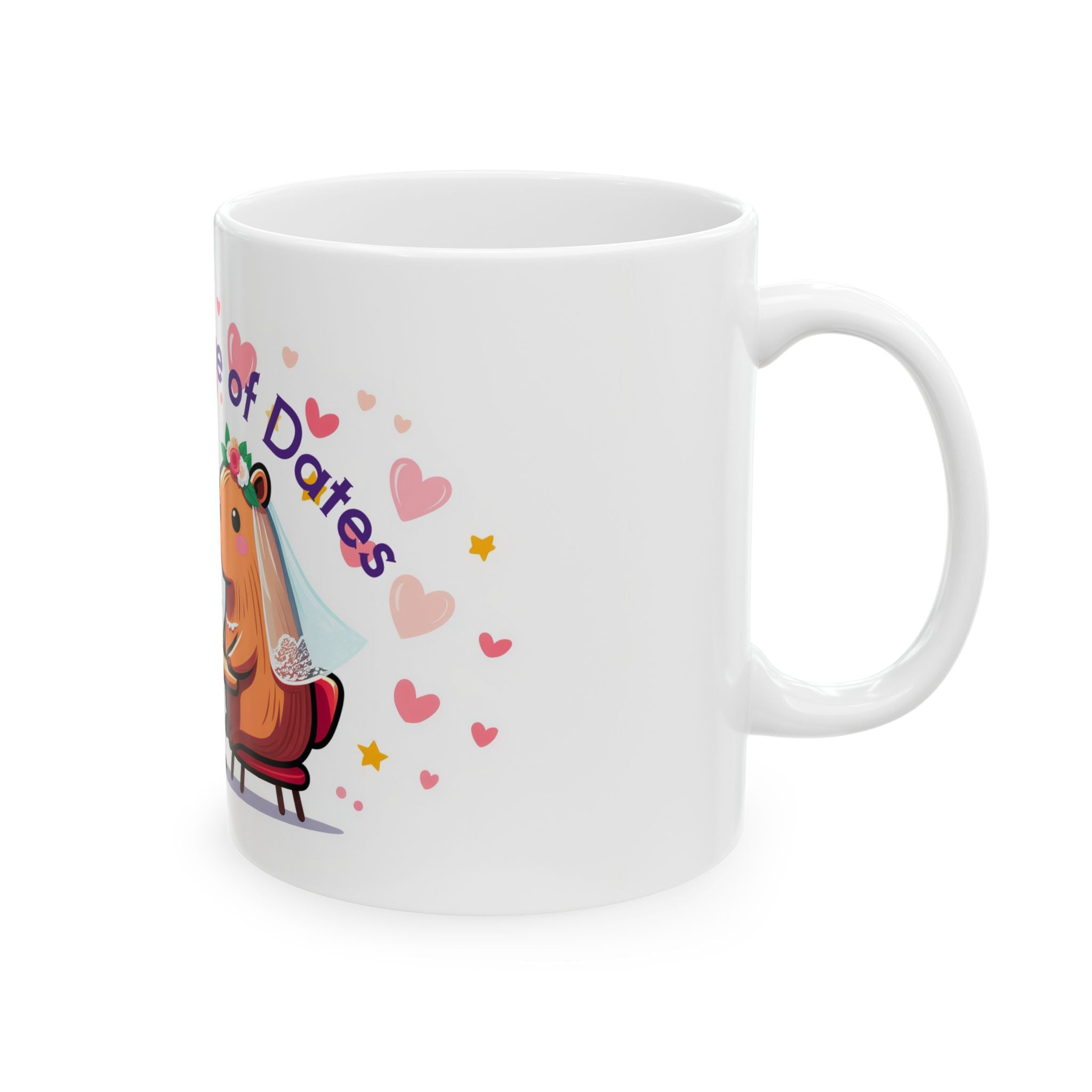 Adorable Wedding Capybaras Ceramic Mug - Romantic Couple Art with Hearts and Stars | Ceramic Mug, (11oz, 15oz)