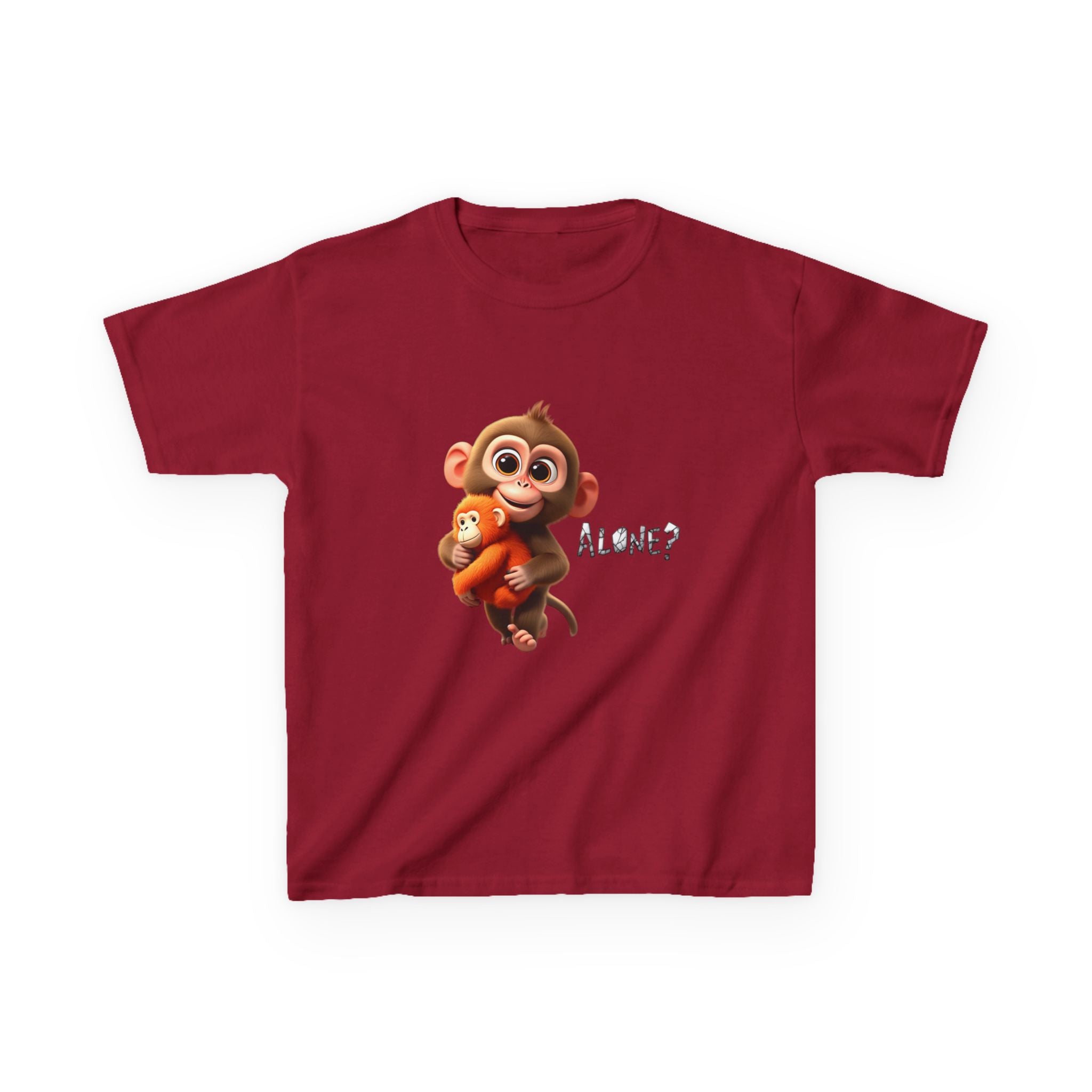 Cute 3D Macaque Monkey Kids Cotton T-Shirt – Funny Animal Graphic Tee for Boys & Girls | Trendy Kids Casual Wear | Kids Heavy Cotton™ Tee
