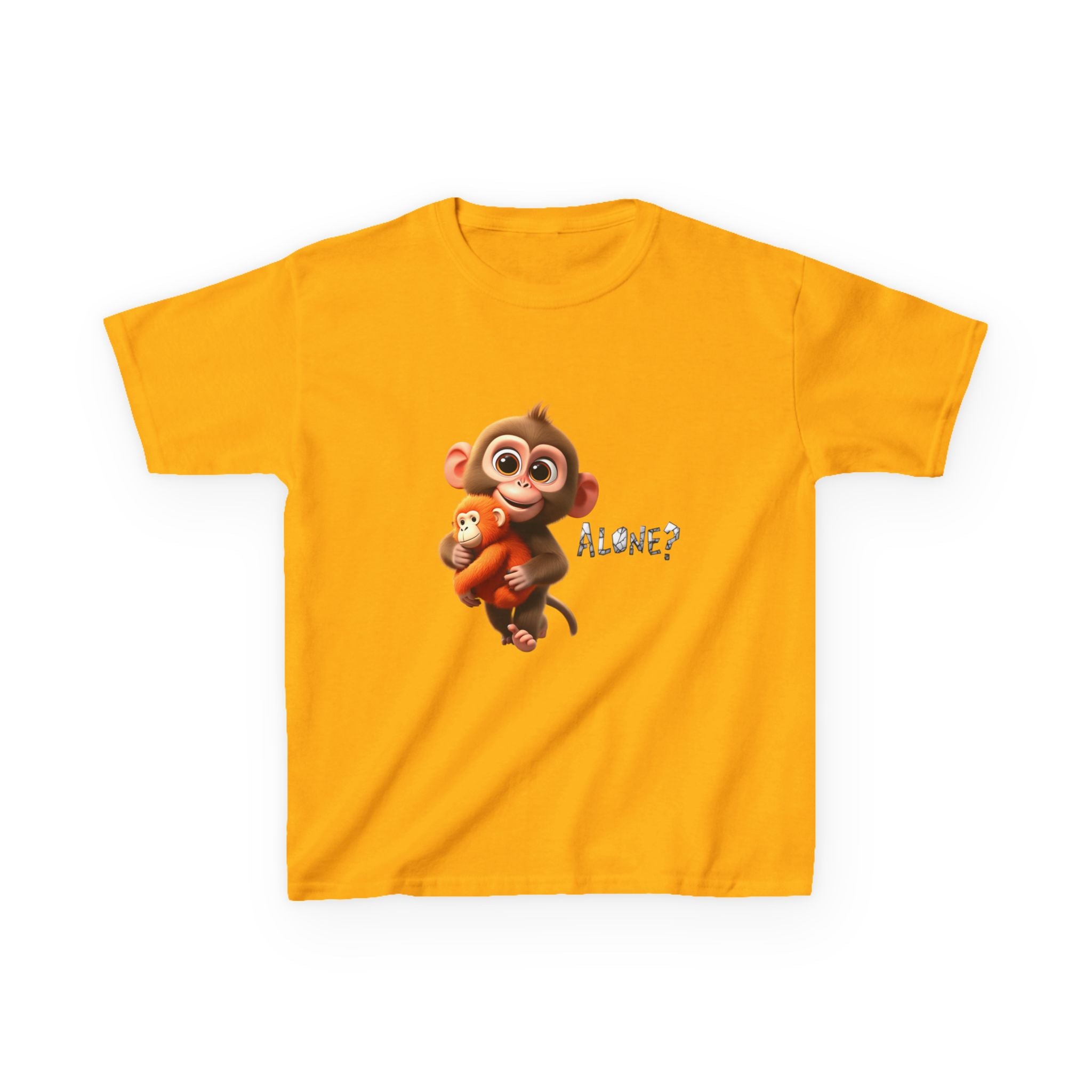 Cute 3D Macaque Monkey Kids Cotton T-Shirt – Funny Animal Graphic Tee for Boys & Girls | Trendy Kids Casual Wear | Kids Heavy Cotton™ Tee