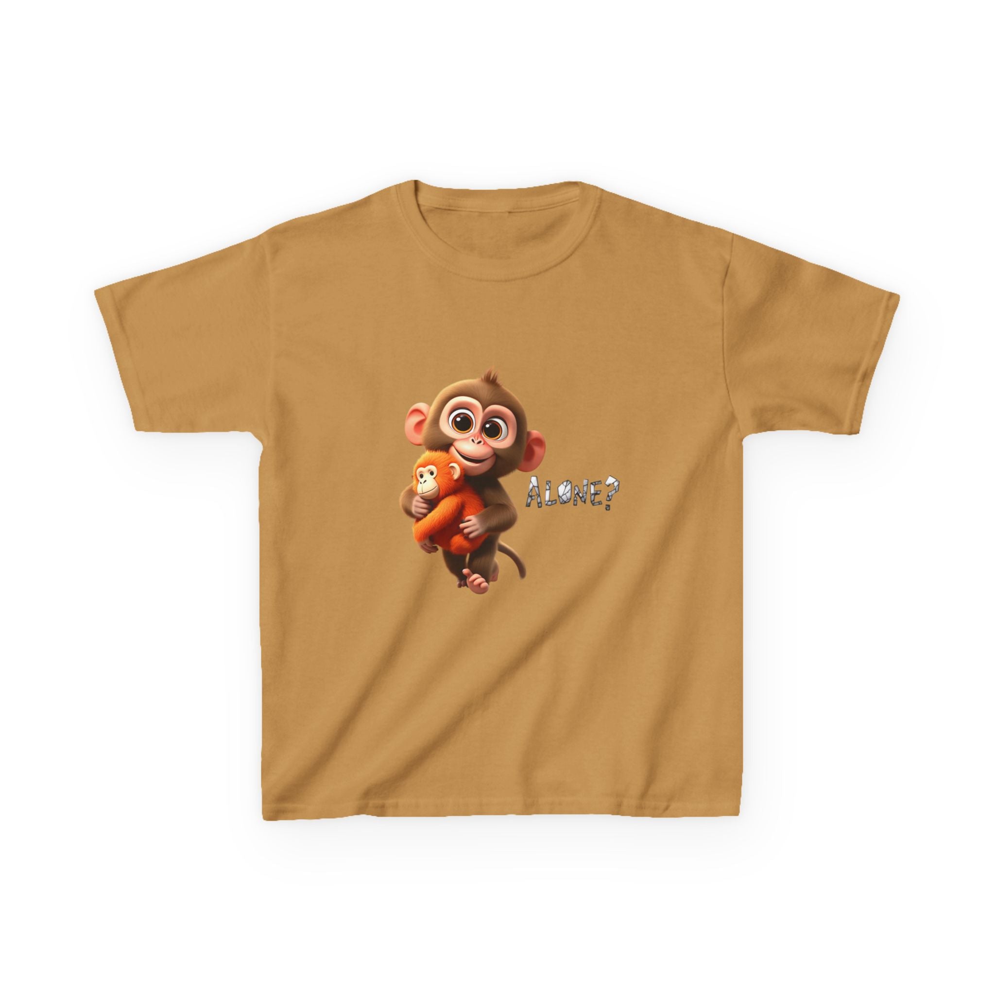 Cute 3D Macaque Monkey Kids Cotton T-Shirt – Funny Animal Graphic Tee for Boys & Girls | Trendy Kids Casual Wear | Kids Heavy Cotton™ Tee