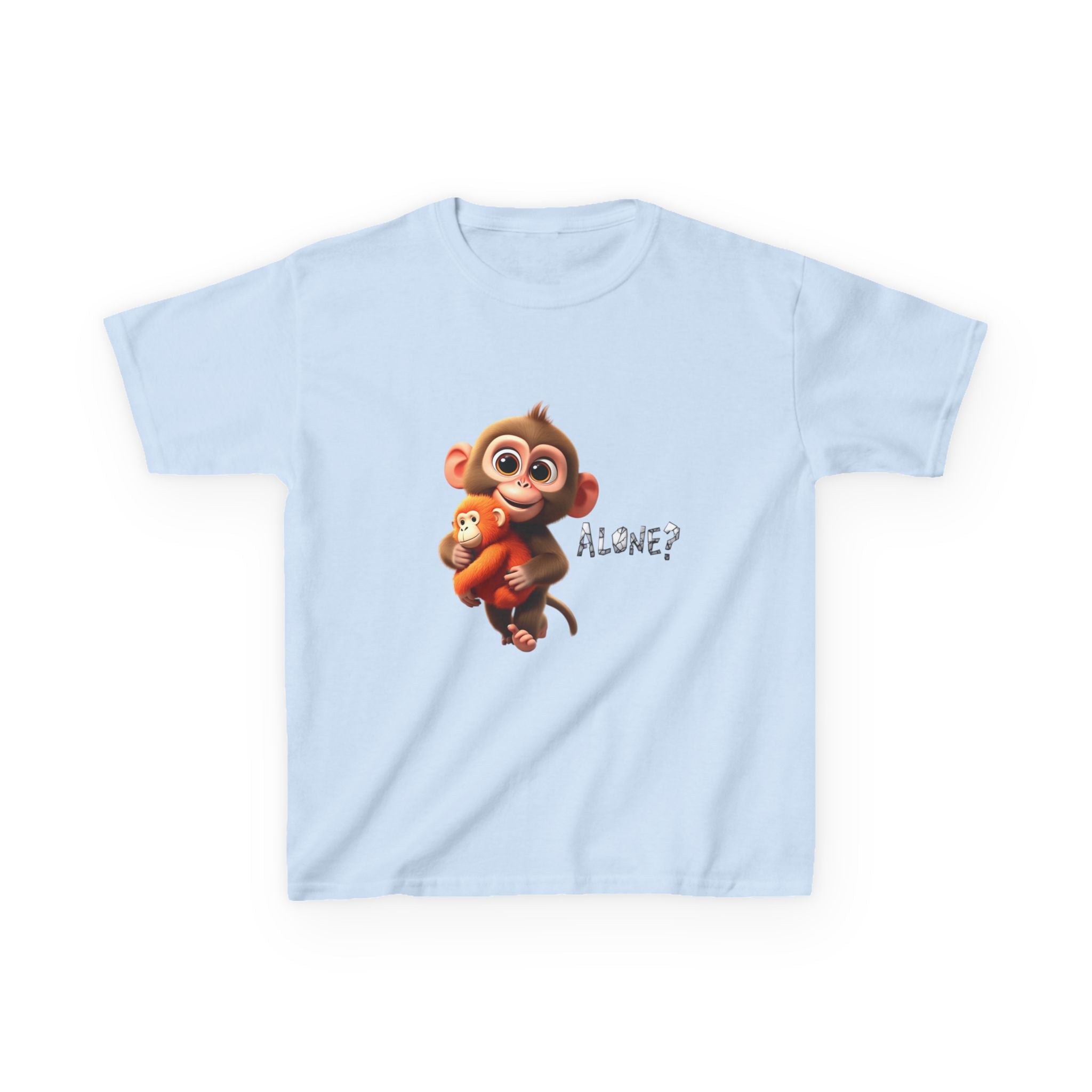 Cute 3D Macaque Monkey Kids Cotton T-Shirt – Funny Animal Graphic Tee for Boys & Girls | Trendy Kids Casual Wear | Kids Heavy Cotton™ Tee