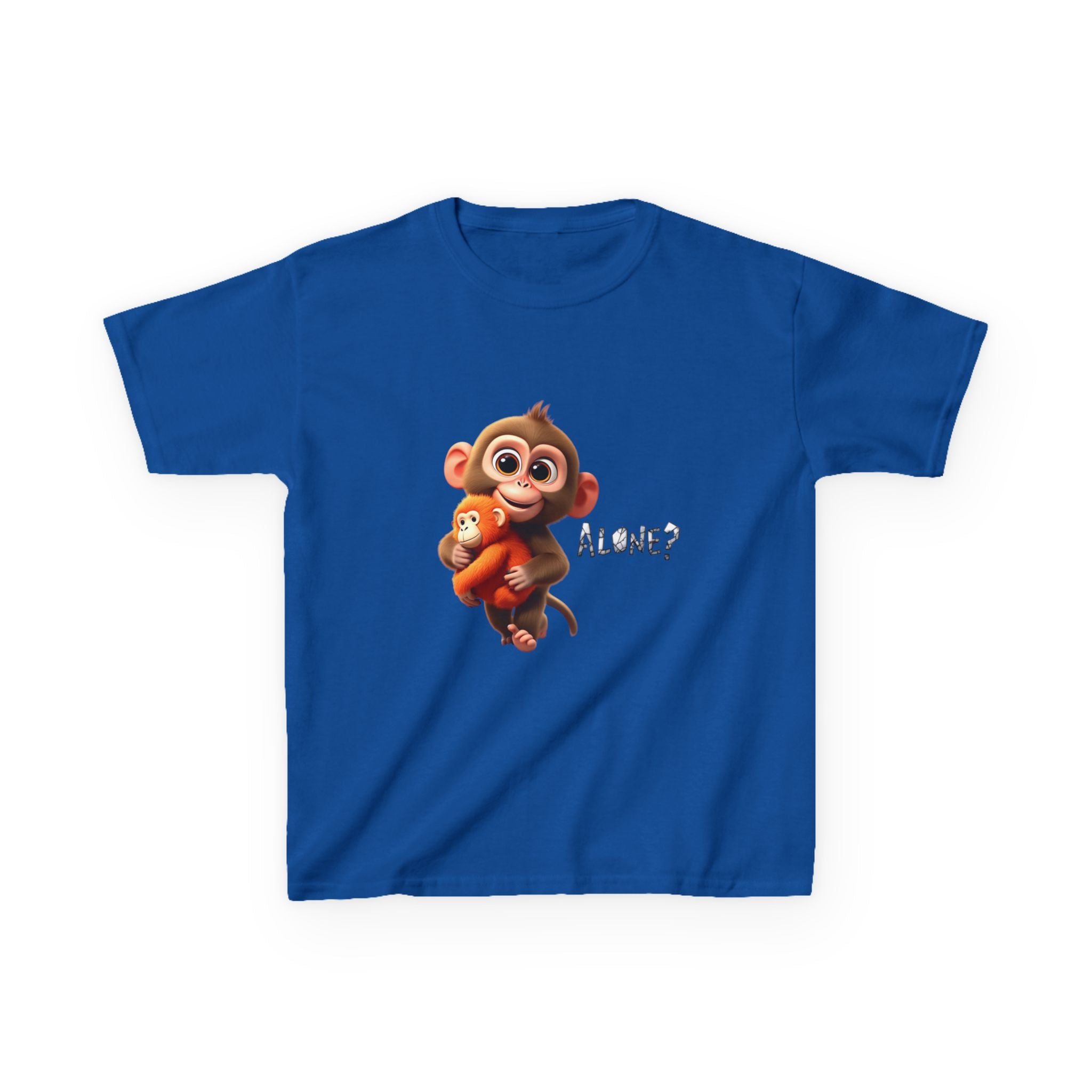 Cute 3D Macaque Monkey Kids Cotton T-Shirt – Funny Animal Graphic Tee for Boys & Girls | Trendy Kids Casual Wear | Kids Heavy Cotton™ Tee